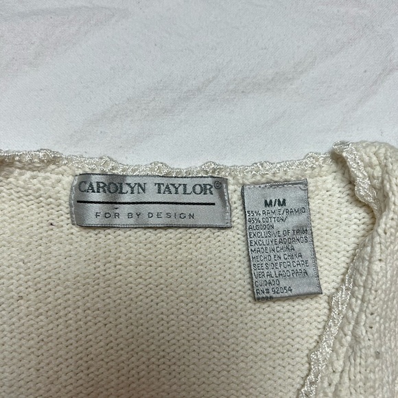 Vintage Carolyn Taylor Embroidered Floral Knit Vest - Picture 3 of 5